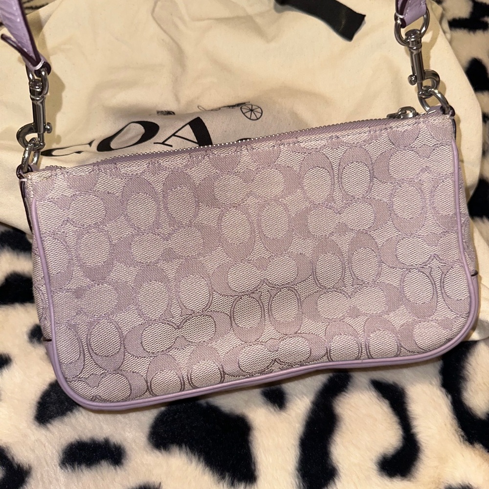 Coach Purple and Cream Shoulder Bag - Picture 4 of 5